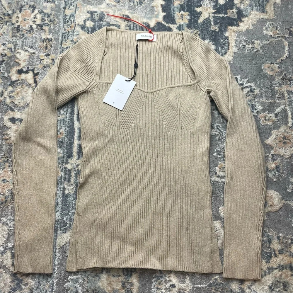 Naadam sweetheart cashmere knitted top